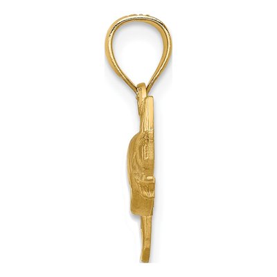14K Yellow Gold Diamond-Cut Marlin Pendant – view 3