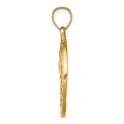 14K Yellow Gold Dolphin Shells Circle Pendant – view 3