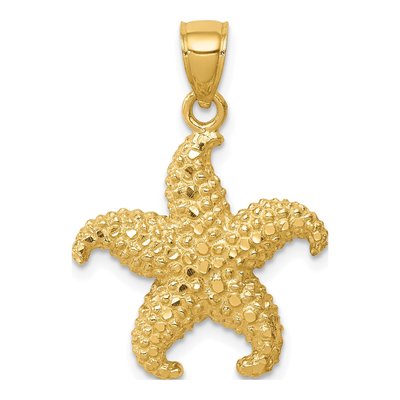 14K Yellow Gold Starfish Pendant