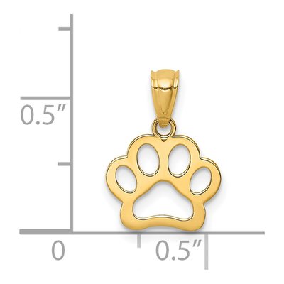 14K Yellow Gold Paw Print Pendant – view 5