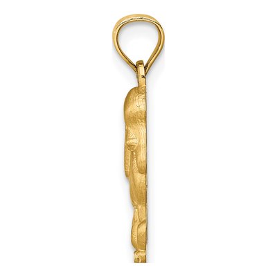 14K Yellow Gold Diamond-Cut Poodle Dog Pendant – view 3