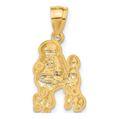 14K Yellow Gold Diamond-Cut Poodle Dog Pendant – view 4