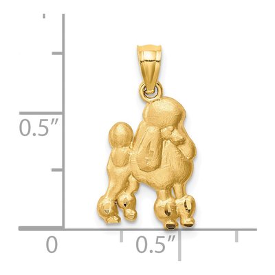14K Yellow Gold Diamond-Cut Poodle Dog Pendant – view 5