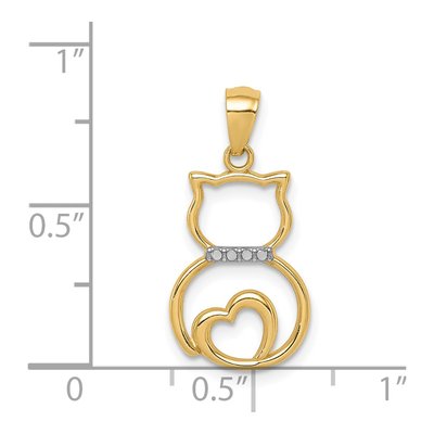 14K Yellow Gold Sitting Cat Pendant – view 5