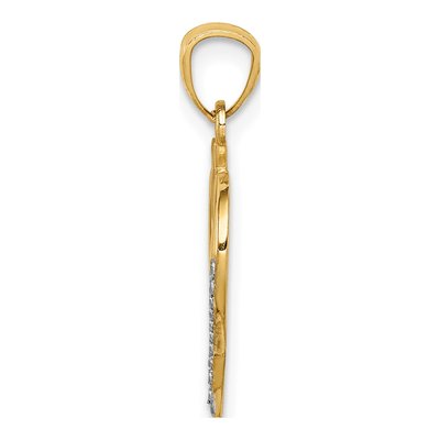 14K Yellow Gold Cat Heart Pendant – view 3