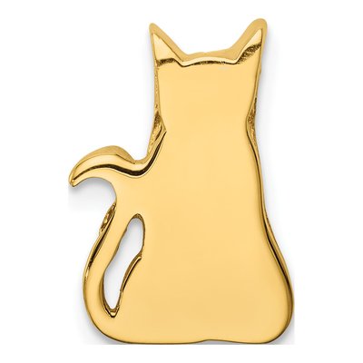 14K Yellow Gold Cat Charm