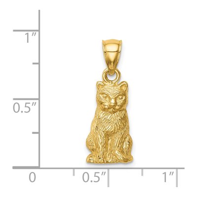 14K Yellow Gold Cat Pendant – view 5