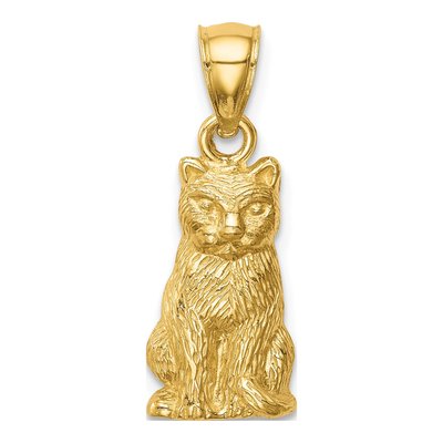 14K Yellow Gold Cat Pendant
