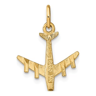 14K Yellow Gold 3-D Airplane Pendant – view 4