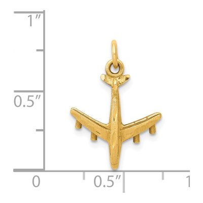 14K Yellow Gold 3-D Airplane Pendant – view 5