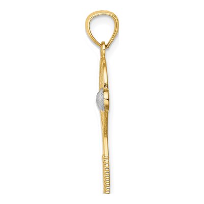 14K Yellow Gold Tennis Racquet Pendant – view 3