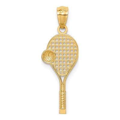 14K Yellow Gold Tennis Racquet Pendant – view 4