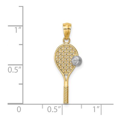 14K Yellow Gold Tennis Racquet Pendant – view 5