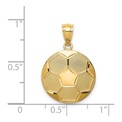 14K Yellow Gold Domed Soccer Ball Pendant – view 5