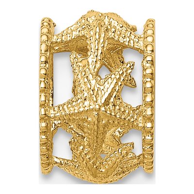 14K Yellow Gold Starfish Barrel Charm – view 4