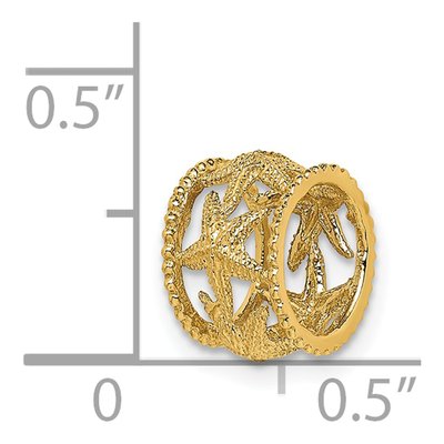 14K Yellow Gold Starfish Barrel Charm – view 5