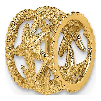 14K Yellow Gold Starfish Barrel Charm