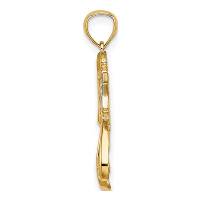 14K Yellow Gold Diamond-Cut Angel Star Charm – view 3
