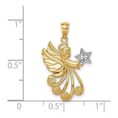 14K Yellow Gold Diamond-Cut Angel Star Charm – view 5
