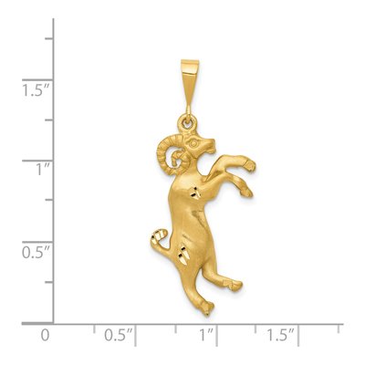 14K Yellow Gold Aries Zodiac Pendant – view 5