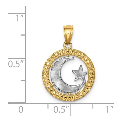 14K Yellow Gold Star Moon Pendant – view 5
