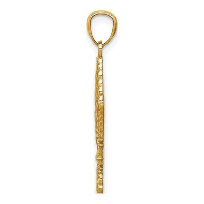 14K Yellow Gold Leaf Pendant – view 3