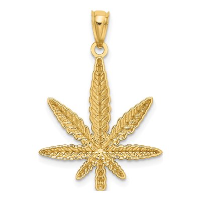 14K Yellow Gold Leaf Pendant – view 4