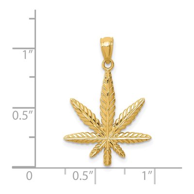14K Yellow Gold Leaf Pendant – view 5