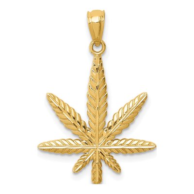 14K Yellow Gold Leaf Pendant