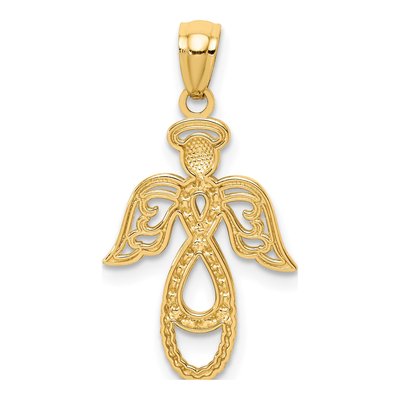 14K Yellow Gold Infinity Angel Pendant – view 4