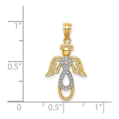 14K Yellow Gold Infinity Angel Pendant – view 5