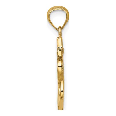 14K Yellow Gold Anchor Pendant – view 3