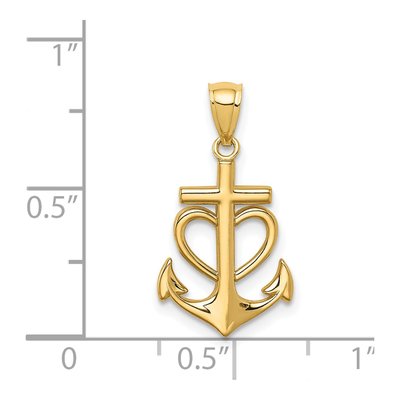 14K Yellow Gold Anchor Pendant – view 5