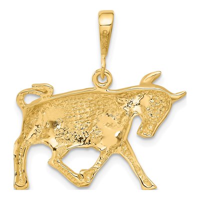 14K Yellow Gold Taurus Zodiac Pendant – view 4