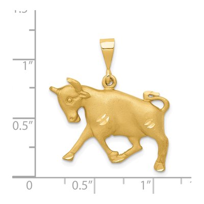 14K Yellow Gold Taurus Zodiac Pendant – view 5