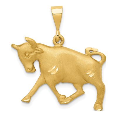 14K Yellow Gold Taurus Zodiac Pendant