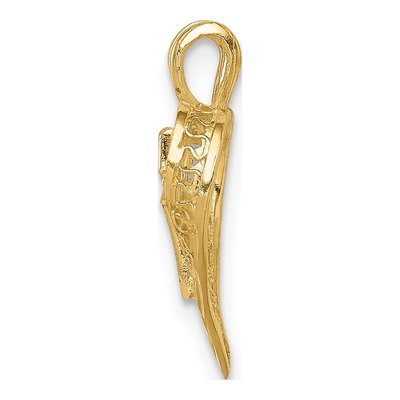 14K Yellow Gold Diamond-Cut Heart Cross Slide Pendant – view 3