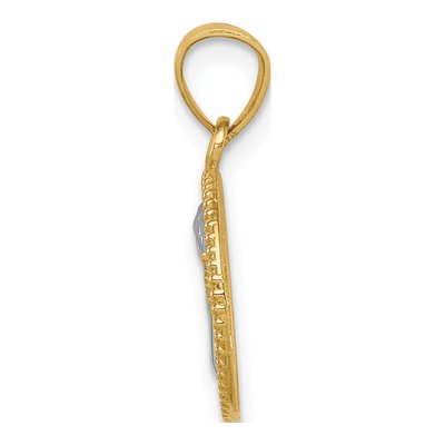 14K Yellow Gold Angel Round Pendant – view 3
