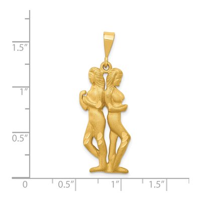 14K Yellow Gold Gemini Zodiac Pendant – view 5