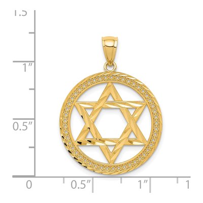 14K Yellow Gold Star of David Pendant – view 5