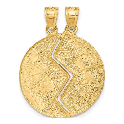 14K Yellow Gold 2-Piece Break-Apart Mizpah Pendant – view 4