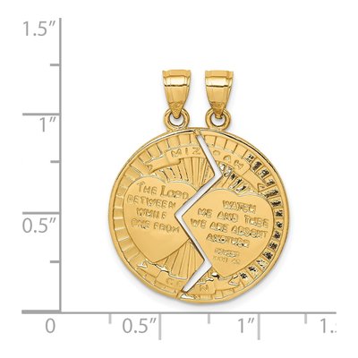 14K Yellow Gold 2-Piece Break-Apart Mizpah Pendant – view 5