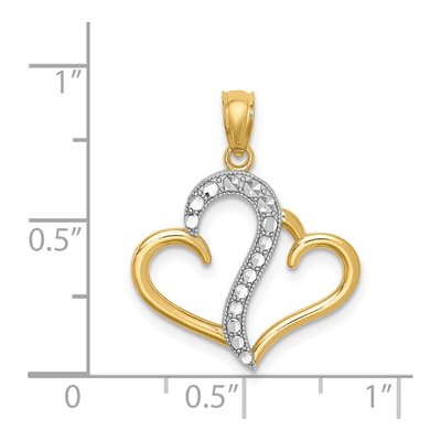 14K Yellow Gold Double Heart Pendant – view 5