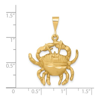 14K Yellow Gold Cancer Zodiac Pendant – view 5