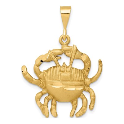 14K Yellow Gold Cancer Zodiac Pendant