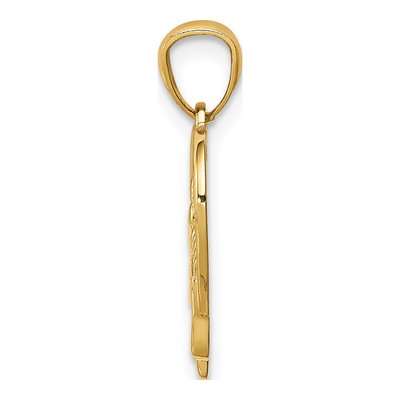 14K Yellow Gold Baby Feet Heart Pendant – view 3