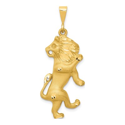14K Yellow Gold Leo Zodiac Pendant