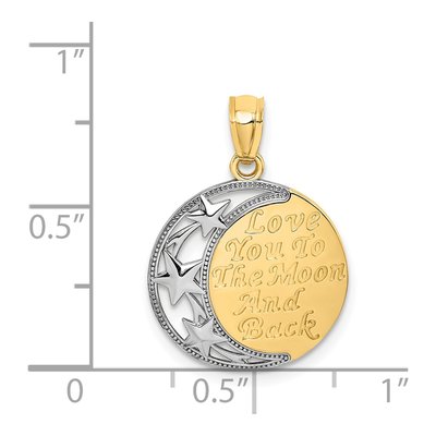 14K Yellow Gold Love You to Moon Pendant – view 5