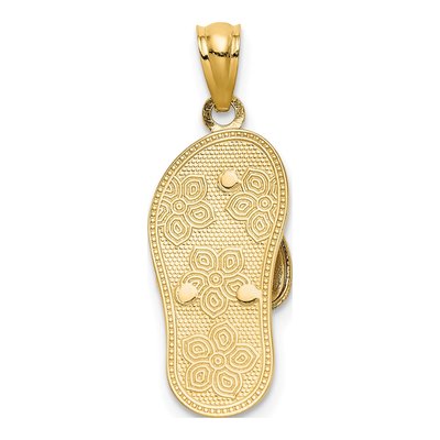 14K Tri-Color Gold Plumeria Sandal Pendant – view 4