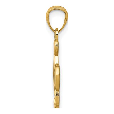 14K Yellow Gold Treble Clef Heart Pendant – view 3